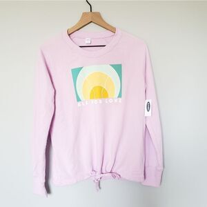 Old Navy All Is Love Rainbow Sweatshirt Pullover Purple SZ Small